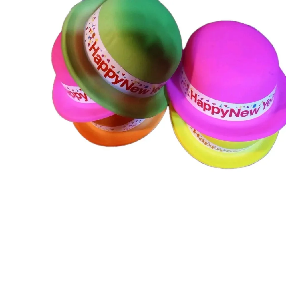 Happy New Year  5 Plastic Party Hat's